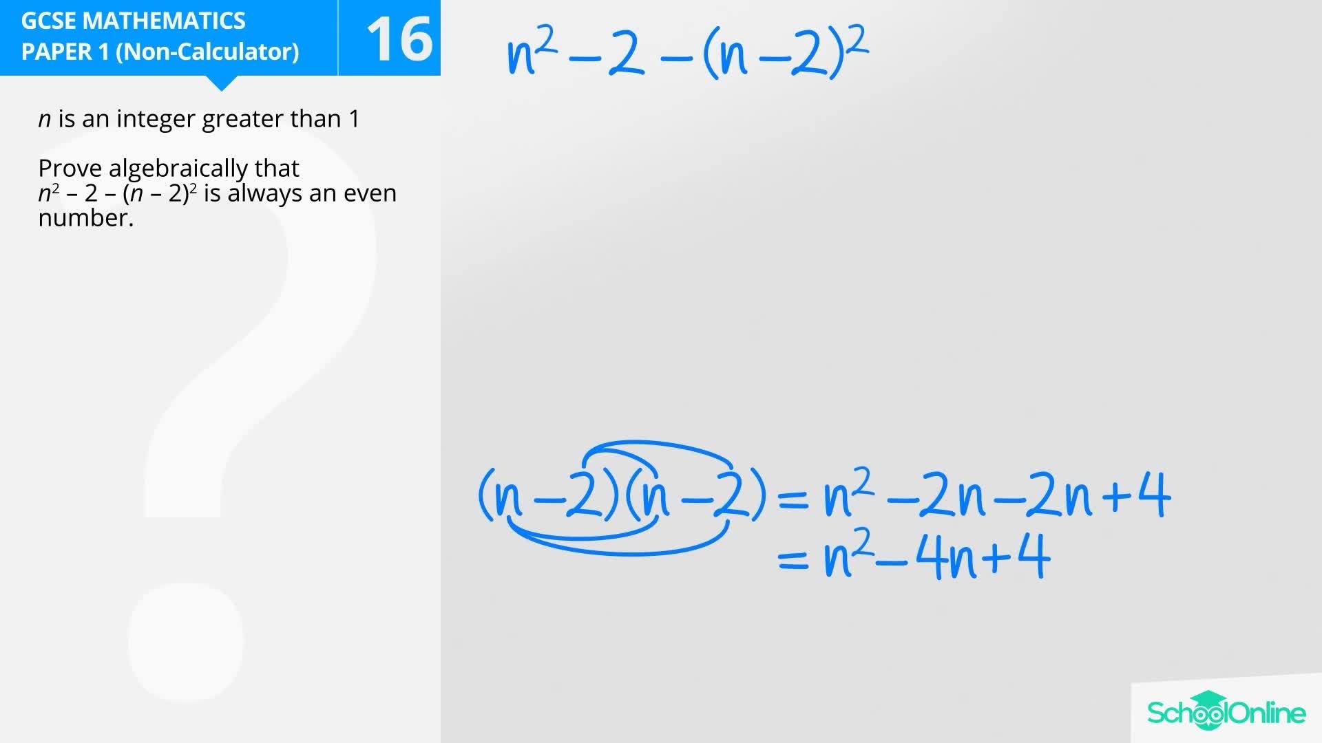 GCSE Secondary Maths Age 13 17 Algebra Proof Explained Math